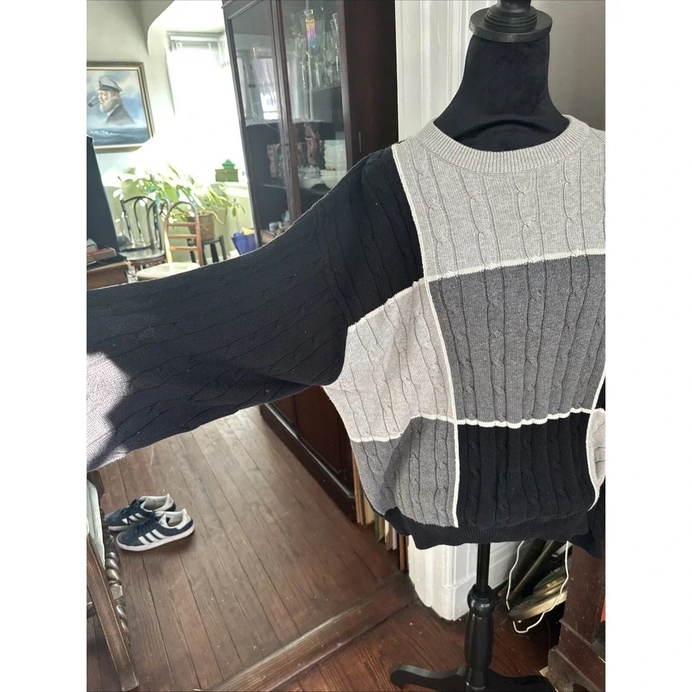 Vintage 90's Greg Norman Black & Silver Sweater Men's Large Excellent Condition - Picture 6 of 12